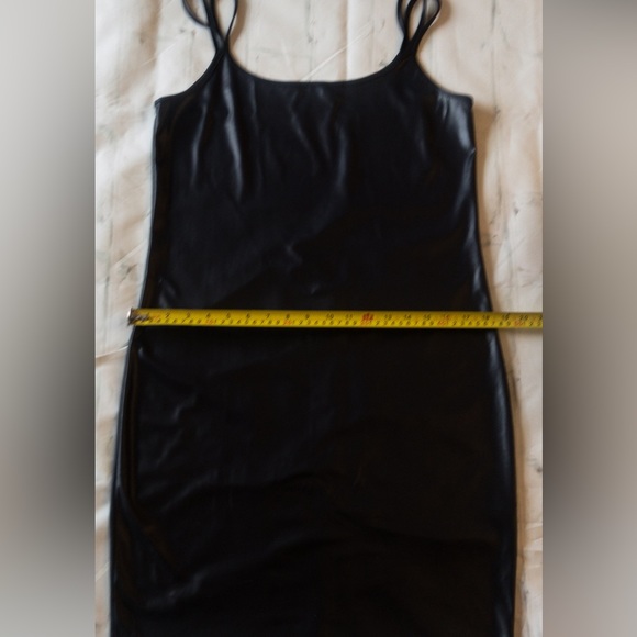 Sarah Pacini Black Knee-Length Dress Faux Leather Tunic made in Italy! - Picture 9 of 12